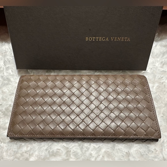 Bottega Veneta Handbags - Bottega Venetta Intrecciato Long Wallet Bifold Brown Cappuccino